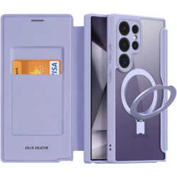 Flip MagSafe Θήκη Πορτοφόλι με Μαγνητικό Finger Holder - Samsung Galaxy S24 Ultra - Duxducis Skin X Pro - Purple (6934913020708)