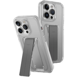 Θήκη Apple iPhone 15 Pro Max - Uniq Heldro Mount Plus Ανθεκτική Διάφανη με Kickstand / Λουράκι Χειρός & Μαγνητικό Finger Holder - Crystal Clear (UNIQ-IP6.7P(2023)-HELMCLR)