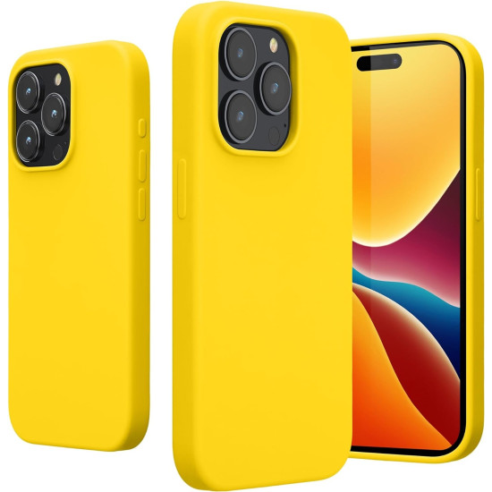 KWmobile Soft Flexible Rubber Cover - Θήκη Σιλικόνης Apple iPhone 15 Pro - Radiant Yellow (61955.165)
