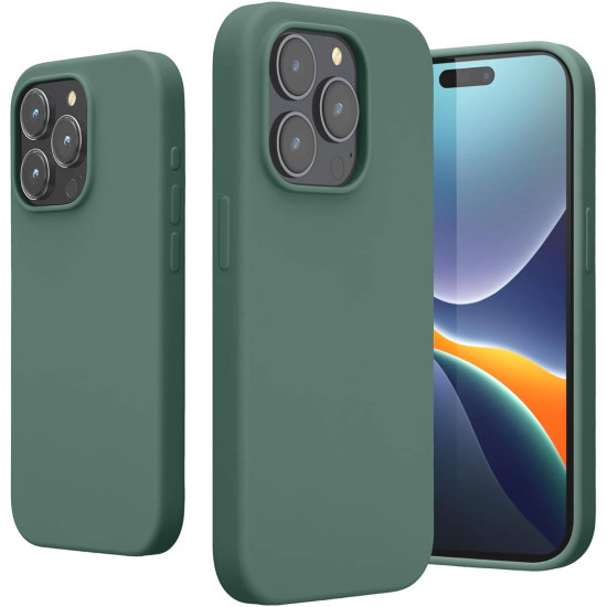 Θήκη Apple iPhone 15 Pro Max - KWmobile Soft Flexible Rubber Cover Σιλικόνης - Forest Green (61956.166)