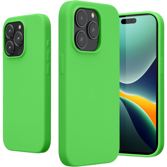 Θήκη Apple iPhone 15 Pro Max - KWmobile Soft Flexible Rubber Cover Σιλικόνης - Lime Green (61956.159)