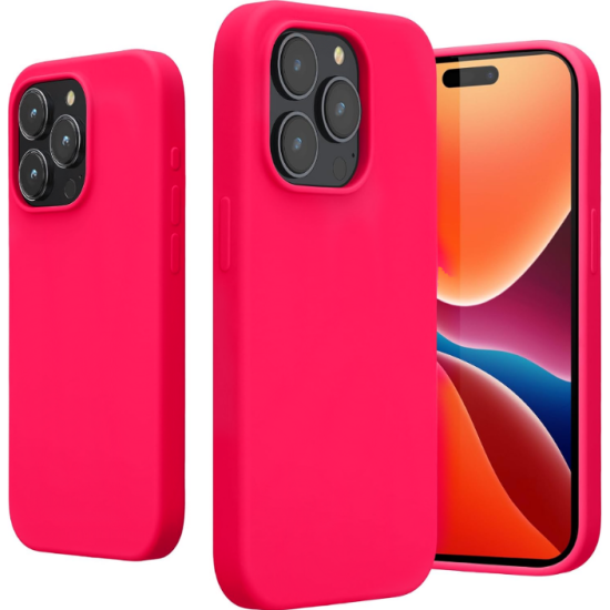 Θήκη Apple iPhone 15 Pro Max - KWmobile Soft Flexible Rubber Cover Σιλικόνης - Neon Pink (61956.77)