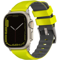 Uniq Linus Αδιάβροχο Λουράκι Premium Σιλικόνης Apple Watch Ultra/SE/11/10/9/8/7/6/5/4 (49/46/45/44mm) - Lime Green (UNIQ-49MM-LINUSLGRN)