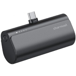 Charmast PowerBank PlugOn-C W0556 - Φορητή Μπαταρία Φόρτισης με Ενσωματωμένο Type-C - 5.000mAh - 20W - Black (PlugONC)