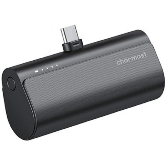 Charmast PowerBank PlugOn-C W0556 - Φορητή Μπαταρία Φόρτισης με Ενσωματωμένο Type-C - 5.000mAh - 20W - Black (PlugONC)