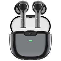 Recci REP-W50 Amber Wireless Earphones Transparent Design - Ασύρματα Ακουστικά Bluetooth με Θήκη Φόρτισης - Black (6955482518618)