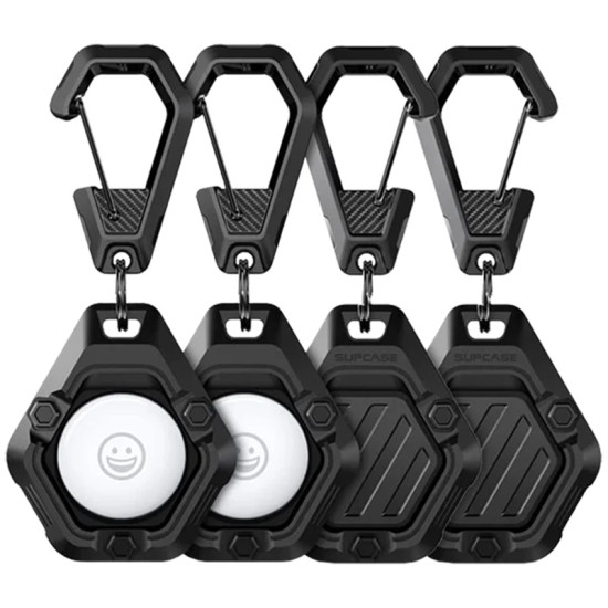 Supcase Unicorn Beetle Pro - Ανθεκτική Θήκη / Μπρελόκ Σιλικόνης Apple AirTag 2 / 1 - 4 Τεμάχια - Black (843439113268)