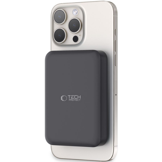 Tech-Protect PB11 LifeMag Magnetic MagSafe PowerBank - Φορητή Μπαταρία Φόρτισης με Ασύρματη Φόρτιση MagSafe 15W / 1 x Type-C - 20W - 10.000mAh - Black (9490713927472)