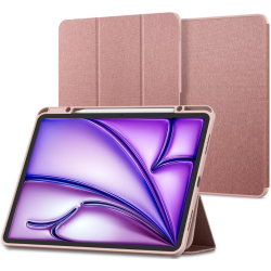 Σκληρή Flip Υφασμάτινη Θήκη με Υποδοχή Apple Pencil - Apple iPad Air 13" 2025 / 2024 - Spigen Urban Fit - Rose Gold (ACS07673)