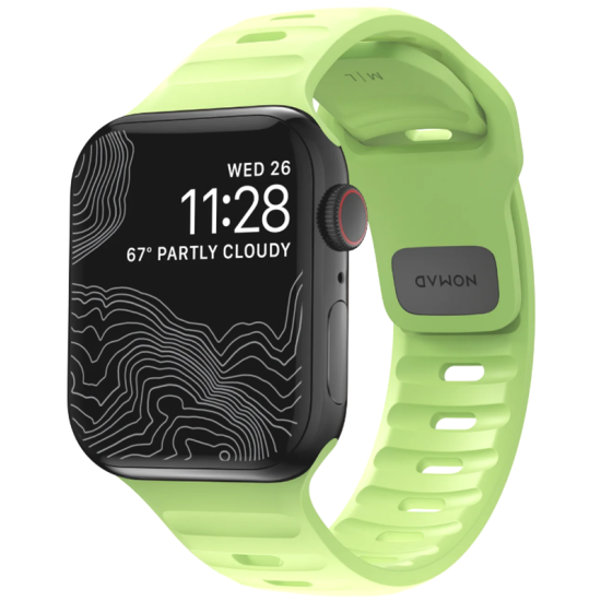 Nomad Sport Band Glow in the Dark - Αδιάβροχο Φωσφορίζον Λουράκι Σιλικόνης - Apple Watch SE/11/10/9/8/7/6/5/4 (42/41/40mm) - Glow 2.0 (NM01579485)