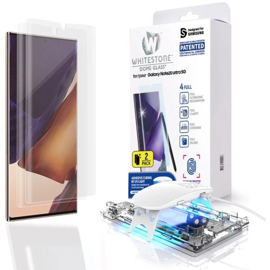 Whitestone Dome Glass - Liquid Optical Clear Adhesive & Installation Kit - Σύστημα Προστασίας Οθόνης - Samsung Galaxy Note 20 Ultra - 2 Τεμάχια (8809365404261)