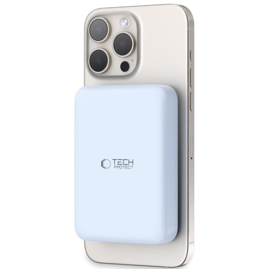 Tech-Protect PB11 LifeMag Magnetic MagSafe PowerBank - Φορητή Μπαταρία Φόρτισης με Ασύρματη Φόρτιση MagSafe 15W / 1 x Type-C - 20W - 10.000mAh - Blue (5906302309511)