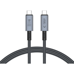Tech-Protect Ultraboost Max Cable - Καλώδιο Φόρτισης και Μεταφοράς Δεδομένων USB4 Type-C 8K 40Gbps σε Type-C - 100cm - 240W - 5A - Grey (5906302308989)