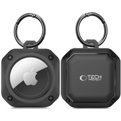 Tech-Protect Rough Pro - Σκληρή Θήκη / Μπρελόκ Apple AirTag 2 / 1 - Black (5906203691333)