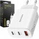Spacecase SC004W 3-Port Quick USB Charger - Ταχυφορτιστής Ταξιδιού / Αντάπτορας με 1 x USB-A / 2 x Type-C - 30W - White (5905719109226)