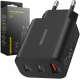 Spacecase SC003B 3-Port Quick USB Charger - Ταχυφορτιστής Ταξιδιού / Αντάπτορας με 1 x USB-A / 2 x Type-C - 30W - Black (5905719109219)