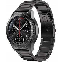 Spacecase Stainless Steel - Universal Μεταλλικό Λουράκι για Smartwatches (20mm) από Ανοξείδωτο Ατσάλι - Black (5903943240579)