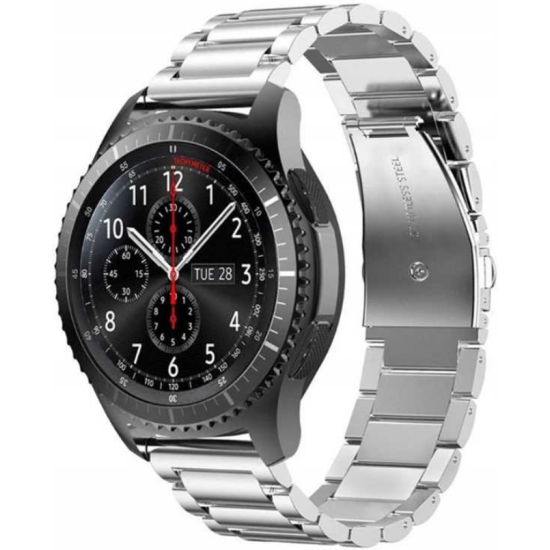 Spacecase Stainless Steel - Universal Μεταλλικό Λουράκι για Smartwatches (22mm) από Ανοξείδωτο Ατσάλι - Silver (5903943240630)