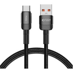 Tech-Protect Ultraboost Evo - Καλώδιο Φόρτισης και Μεταφοράς Δεδομένων USB-A σε Type-C - 100cm - 100W - 5A - Black (5906203690718)