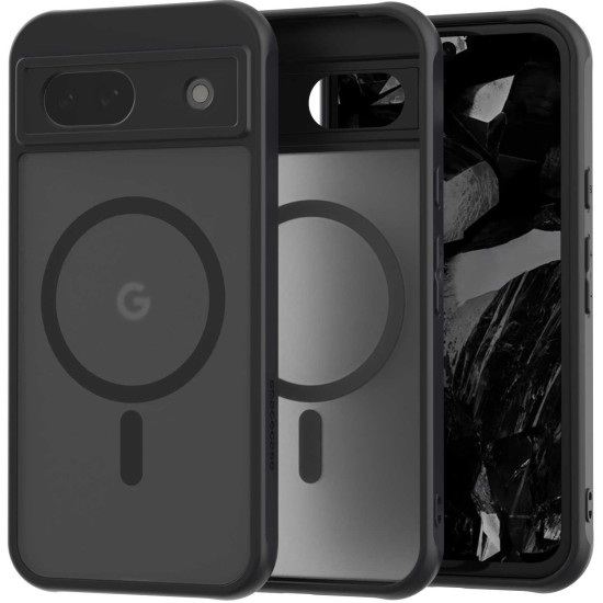 Σκληρή Ημιδιάφανη Θήκη MagSafe - Google Pixel 8a - Spacecase Hybrid MagSafe - Black (5905719110147)