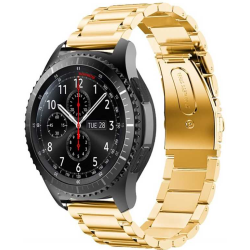 Spacecase Stainless Steel - Universal Μεταλλικό Λουράκι για Smartwatches (22mm) από Ανοξείδωτο Ατσάλι - Gold (5903943240623)