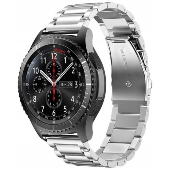 Spacecase Stainless Steel - Universal Μεταλλικό Λουράκι για Smartwatches (20mm) από Ανοξείδωτο Ατσάλι - Silver (5903943240593)