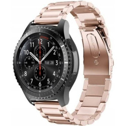 Spacecase Stainless Steel - Universal Μεταλλικό Λουράκι για Smartwatches (20mm) από Ανοξείδωτο Ατσάλι - Pink (5903943240609)