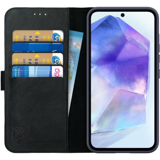 Δερμάτινη Θήκη Πορτοφόλι - Samsung Galaxy A55 - Rosso Deluxe - Black (8719246438400)