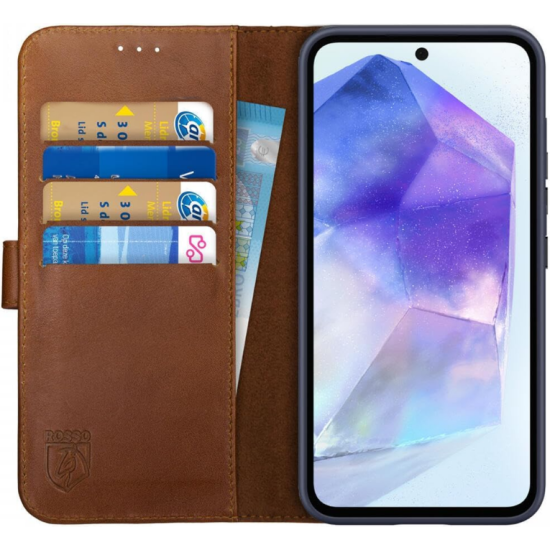 Δερμάτινη Θήκη Πορτοφόλι - Samsung Galaxy A55 - Rosso Deluxe - Brown (8719246438417)