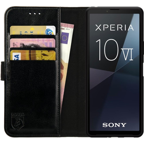 PU Θήκη Πορτοφόλι - Sony Xperia 10 VI - Rosso Element - Black (8719246449499)