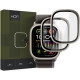 Hofi Premium Pro+ Tempered Glass Ring - Αντιχαρακτικό Γυαλί Προστασίας Οθόνης με Μεταλλικό Πλαίσιο - Apple Watch Ultra 3 / Ultra 2 / Ultra 1 49mm - Titanium - 2 Τεμάχια (5906302309993)