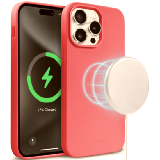 Crong Color Magnetic - Θήκη MagSafe Premium Σιλικόνης - Apple iPhone 15 Pro - Pink (CRGCOLRMIP1561PDPNK)