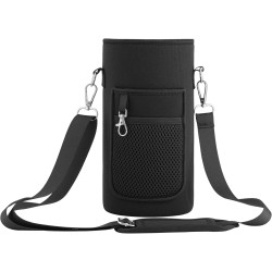 KW Neoprene Bottle Holder - Θήκη Μεταφοράς για Μεγάλα Μπουκάλια Νερού από Νεοπρένιο με Αποσπώμενο Ιμάντα Ώμου & Υποδοχή για Κινητά - 2 L - Black (61111.01)