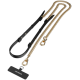 SwitchEasy MagEasy Leather Chain Strap Modern & Strap Card - Μεταλλικό Αποσπώμενο Λουράκι Λαιμού για Θήκες Κινητών iPhone - Black / Matte Gold (MPHIPH224BO23)