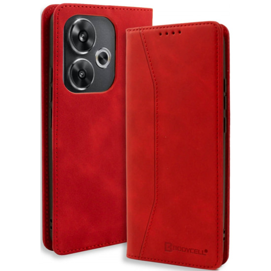 Θήκη Πορτοφόλι - Xiaomi Poco F6 - Bodycell Book Case - Red (5206015075216)