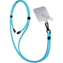 3MK EasyClip - Αποσπώμενο Λουράκι Λαιμού για Θήκες Κινητών / Smartphones - Light Blue / Black (5903108568654)