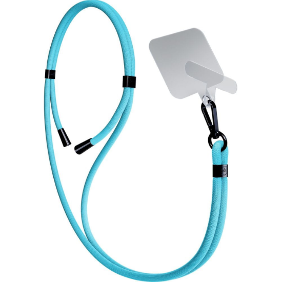 3MK EasyClip - Αποσπώμενο Λουράκι Λαιμού για Θήκες Κινητών / Smartphones - Light Blue / Black (5903108568654)