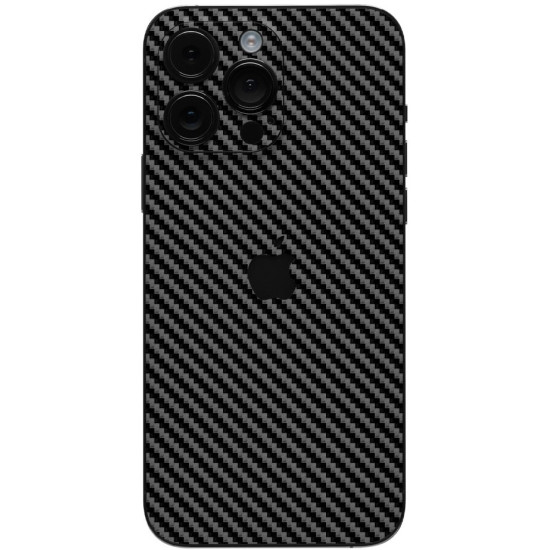 Αυτοκόλλητο Skin Προστασίας Πλάτης - Apple iPhone 15 Pro - Gams Premium Vinyl Skin Back Plate - Carbon Fiber Black (GAMS-VNL-SKIN-CFB-001-076)