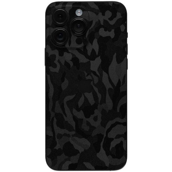 Αυτοκόλλητο Skin Προστασίας Πλάτης - Apple iPhone 15 Pro - Gams Premium Vinyl Skin Back Plate - Camo Black (GAMS-VNL-SKIN-CB-001-076)