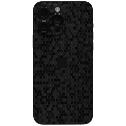 Αυτοκόλλητο Skin Προστασίας Πλάτης - Apple iPhone 15 Pro - Gams Premium Vinyl Skin Back Plate - Honeycomb Black (GAMS-VNL-SKIN-HBK-001-076)