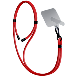 3MK EasyClip - Αποσπώμενο Λουράκι Λαιμού για Θήκες Κινητών / Smartphones - Red / Black (5903108568685)