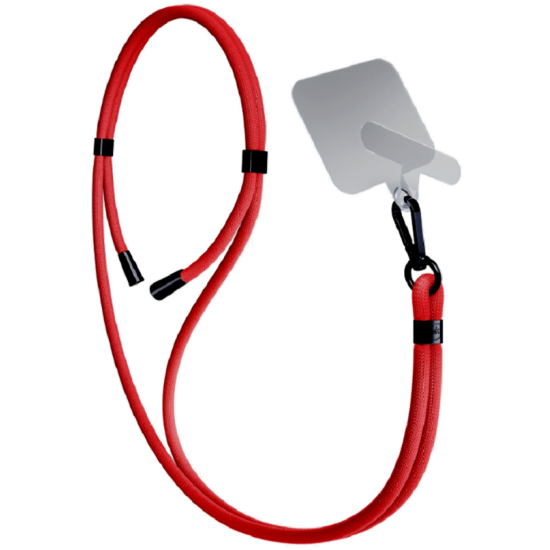 3MK EasyClip - Αποσπώμενο Λουράκι Λαιμού για Θήκες Κινητών / Smartphones - Red / Black (5903108568685)