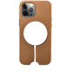 iCarer Real Leather Case with MagSafe - Δερμάτινη Θήκη MagSafe με Μεταλλικό Πλαίσιο Κάμερας - Apple iPhone 12 Pro Max - Brown (WMI1217-BN)