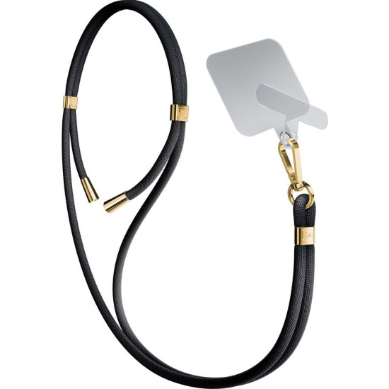 3MK EasyClip - Αποσπώμενο Λουράκι Λαιμού για Θήκες Κινητών / Smartphones - Black / Gold (5903108568593)