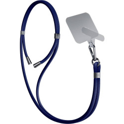 3MK EasyClip - Αποσπώμενο Λουράκι Λαιμού για Θήκες Κινητών / Smartphones - Dark Blue / Silver (5903108568616)