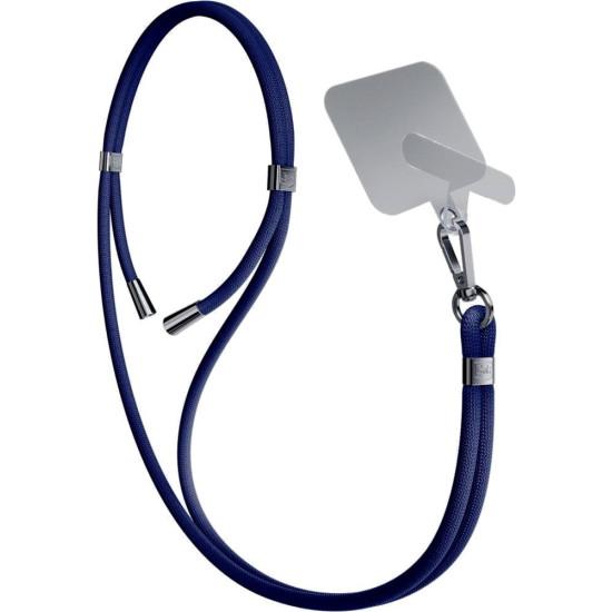 3MK EasyClip - Αποσπώμενο Λουράκι Λαιμού για Θήκες Κινητών / Smartphones - Dark Blue / Silver (5903108568616)