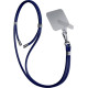 3MK EasyClip - Αποσπώμενο Λουράκι Λαιμού για Θήκες Κινητών / Smartphones - Dark Blue / Silver (5903108568616)