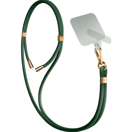 3MK EasyClip - Αποσπώμενο Λουράκι Λαιμού για Θήκες Κινητών / Smartphones - Dark Green / Gold (5903108568623)