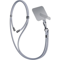 3MK EasyClip - Αποσπώμενο Λουράκι Λαιμού για Θήκες Κινητών / Smartphones - Grey / Silver (5903108568647)