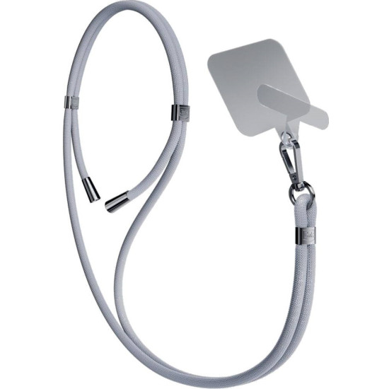 3MK EasyClip - Αποσπώμενο Λουράκι Λαιμού για Θήκες Κινητών / Smartphones - Grey / Silver (5903108568647)